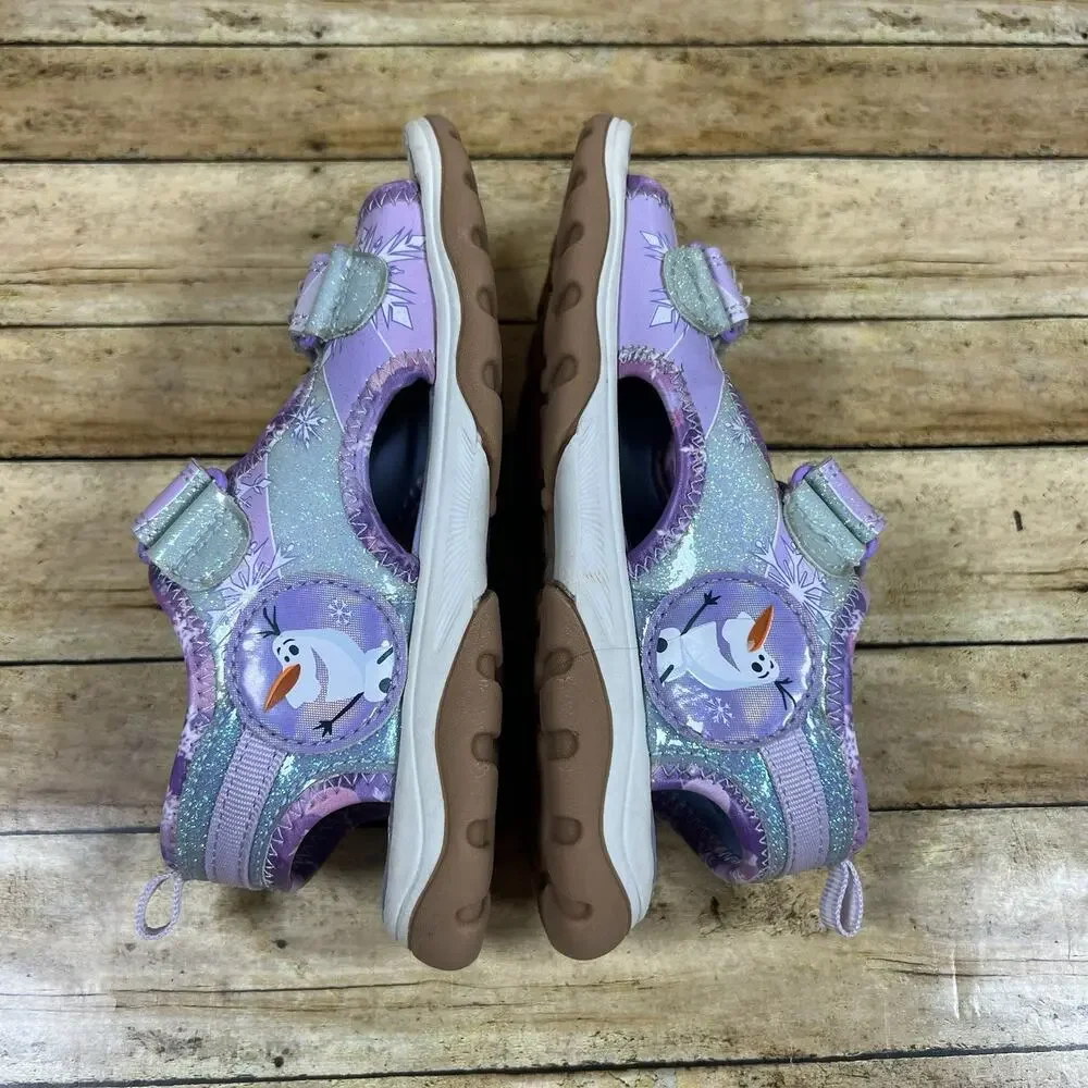 Disney Frozen Movie Toddler Girls Sandals Anna & Elsa Purple Blue Size 11
